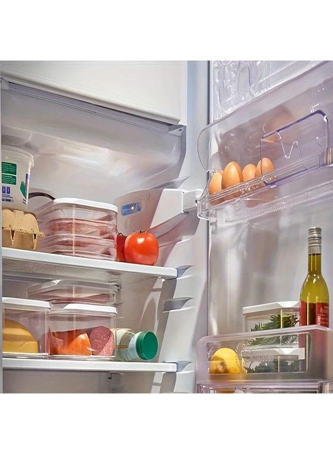 3 طبقات قابلة للتكديس خالية من مادة BPA منظمات تخزين اللحوم الباردة والجبن البلاستيكية مع أغطية - Image 5